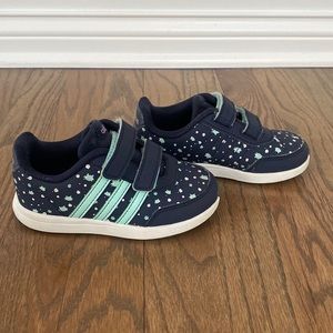 Like New Adidas Toddler Girl Velcro Shoes 9